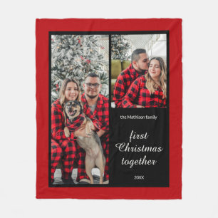 Couples First Christmas Together Photo  Fleece Blanket