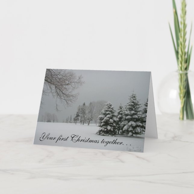 Couple's First Christmas Together-Winter Landscape Holiday Card (Front)