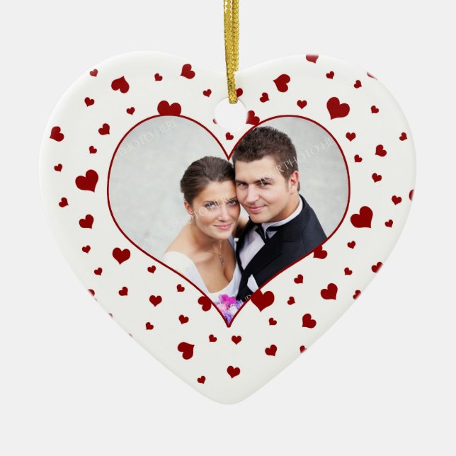 Couple's First Valentine's Day Photo Ornament (Front)