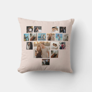 Couples Gift Valentine's Day Heart Photo Collage Cushion