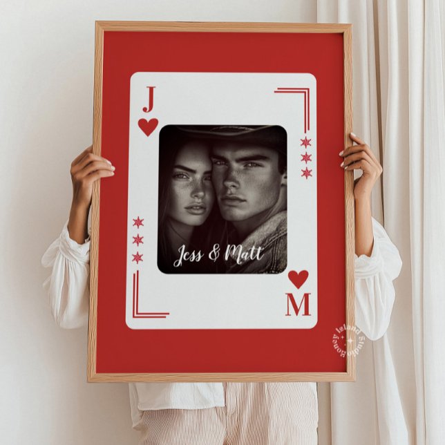 Couples Gift, Western Poker Card Personalised Poster (Creator Uploaded)