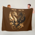 Couples Gold Dragons Add Names 60"x80" Fleece Blanket<br><div class="desc">Add The Names you want to this lovely Golden Dragons Couple Blanket - or remove the names by just blanking the personalise box. - - See more great Dragon Gifts in my Store.</div>