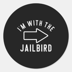 Couples Halloween Costume Shirts I'm With The Jail Classic Round Sticker
