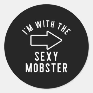 Couples Halloween Costume Shirts I'm With The Y Mo Classic Round Sticker