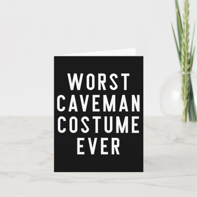 Couples Halloween Costume Shirts Worst Caveman Cos Card (Front)