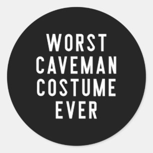 Couples Halloween Costume Shirts Worst Caveman Cos Classic Round Sticker