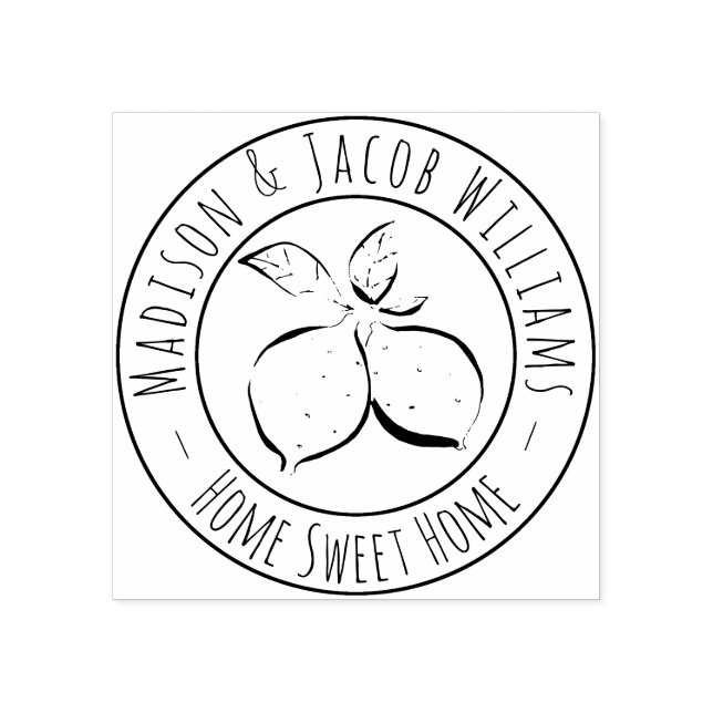 Couples Home Sweet Home Lemons Wood Art Stamp (Imprint)