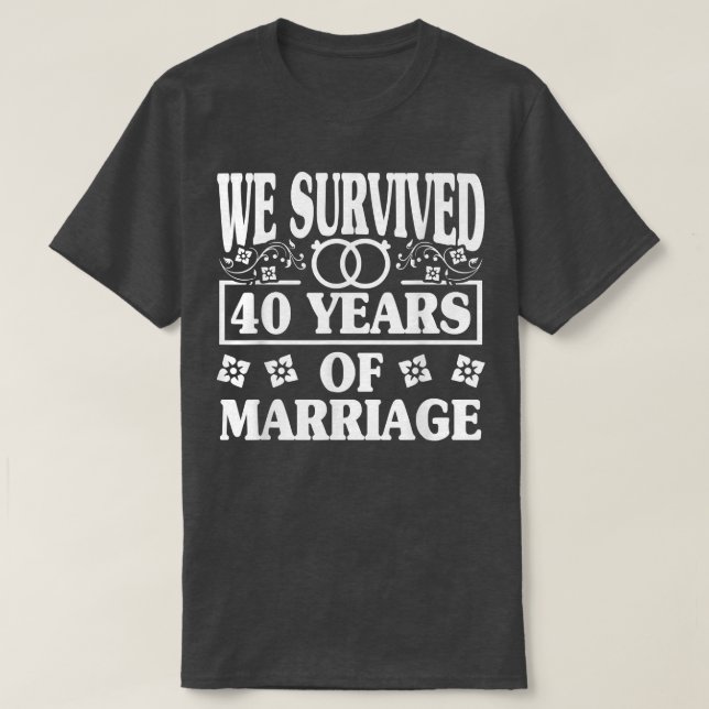 Couples Husband Wife  40th Wedding Anniversary  T-Shirt (Design Front)