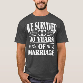 Couples Husband Wife  40th Wedding Anniversary  T-Shirt
