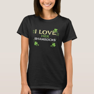 Couples I Love Her Shamrocks St Patrick's Day T-Shirt