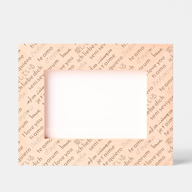 Couple's "I Love You" in Global Romantic Languages Etched Frames (Front)