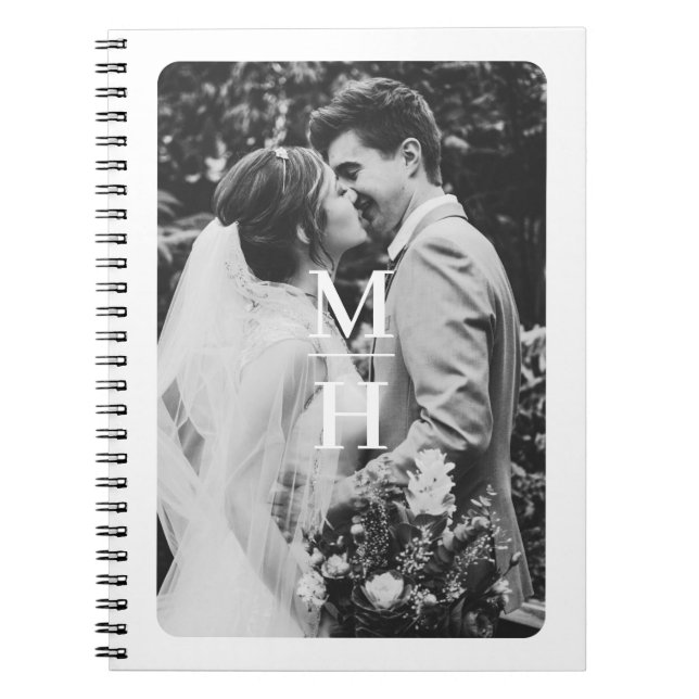 Couples Initials Retro Photo Monogram Notebook (Front)