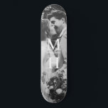 Couples Initials Retro Photo Monogram Skateboard<br><div class="desc">customise with your own photo and initials; keep or remove the border as desired</div>