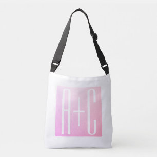 Couple's Initials Subtle Pink Gradation Crossbody Bag