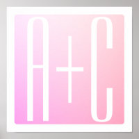 Couple's Initials | Subtle Pink Gradation
