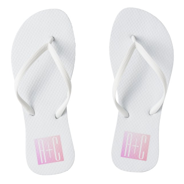 Couple's Initials | Subtle Pink Gradation Thongs (Footbed)