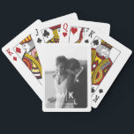 Couples Initials Wedding Photo Monogram Playing Cards<br><div class="desc">A modern design that can personalised to your photo,  names initials and wedding date. A simple yet modern script design that can be used as wedding gifts,  housewarming gifts,  bridal shower gifts and games. A minimalistic playing cards design perfect for any occasion.</div>