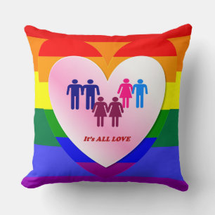Couples Inside the All Love Pride Heart Cushion