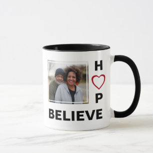 Couples LOVE HOPE BELIEVE Photo Christian Mug