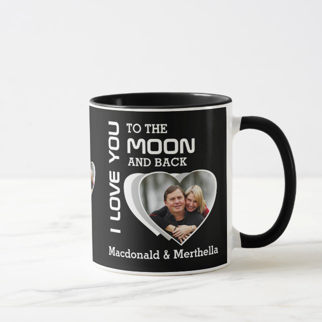 Couples LOVE YOU TO THE MOON Photo Mug (Right)