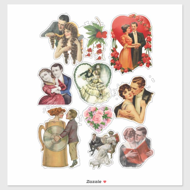 Couples Lovers Vintage Romance Art (Sheet)