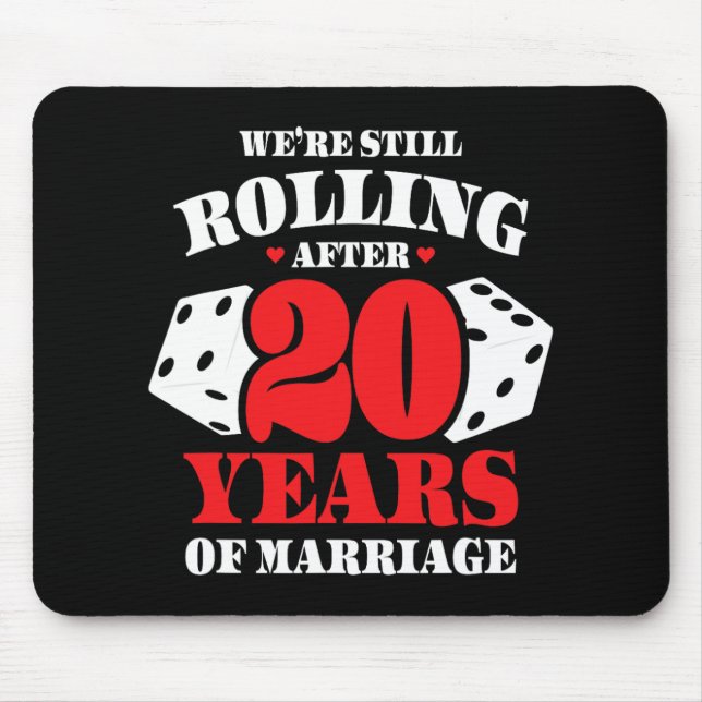 Couples Married 20 Years - Funny 20th Wedding Anni Mouse Pad (Front)