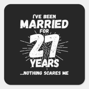 Couples Married 27 Years Funny 27th Anniversary Square Sticker