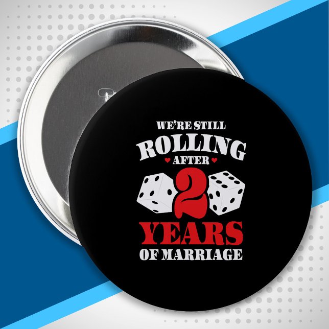 Couples Married 2 Years Funny 2nd Anniversary 10 Cm Round Badge (Creator Uploaded)