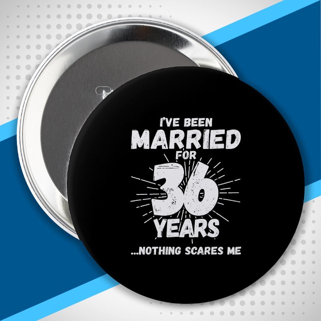 Couples Married 36 Years Funny 36th Anniversary 10 Cm Round Badge (Creator Uploaded)