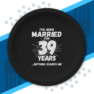 Couples Married 39 Years Funny 39th Anniversary Paper Plate
