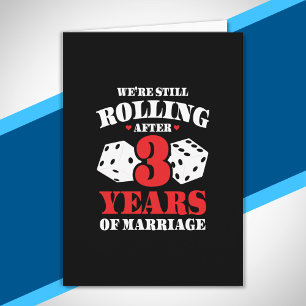 Couples Married 3 Years Funny 3rd Anniversary Card