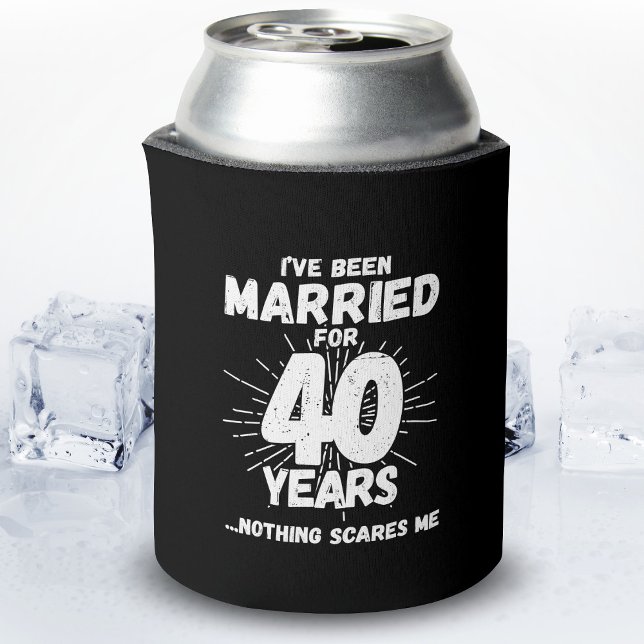 Couples Married 40 Years Funny 40th Anniversary Can Cooler (Creator Uploaded)