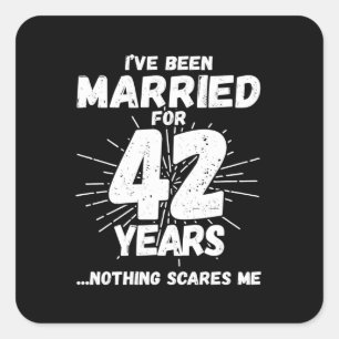 Couples Married 42 Years Funny 42nd Anniversary Square Sticker