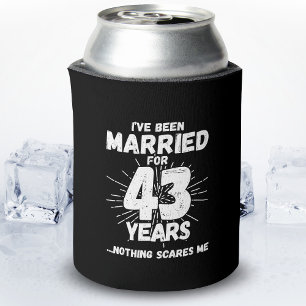 Couples Married 43 Years Funny 43rd Anniversary Can Cooler