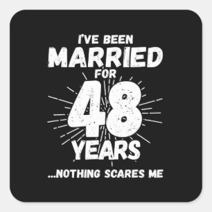 Couples Married 48 Years Funny 48th Anniversary Square Sticker