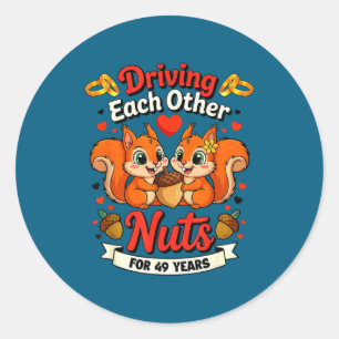 Couples Married 49 49th Wedding Classic Round Sticker