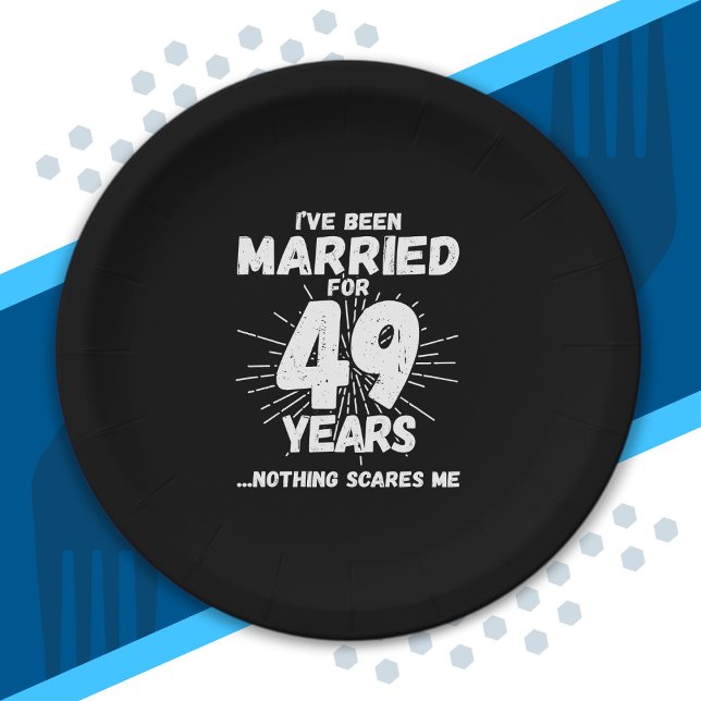 Couples Married 49 Years Funny 49th Anniversary Paper Plate (Creator Uploaded)