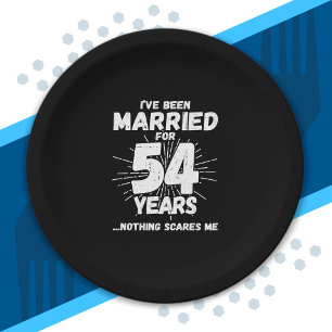 Couples Married 54 Years Funny 54th Anniversary Paper Plate