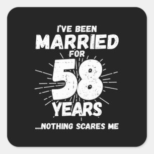 Couples Married 58 Years Funny 58th Anniversary Square Sticker