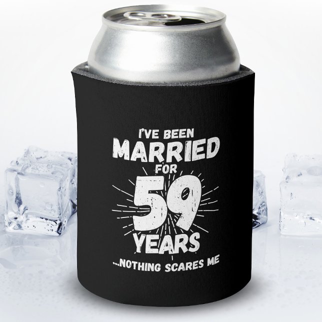 Couples Married 59 Years Funny 59th Anniversary Can Cooler (Creator Uploaded)