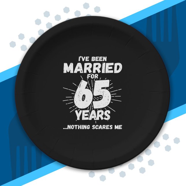 Couples Married 65 Years Funny 65th Anniversary Paper Plate (Creator Uploaded)