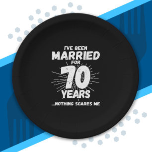 Couples Married 70 Years Funny 70th Anniversary Paper Plate