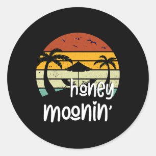 Couples Married Matching Honey Mooning Honeymoon V Classic Round Sticker