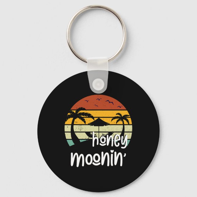 Couples Married Matching Honey Mooning Honeymoon V Key Ring (Front)