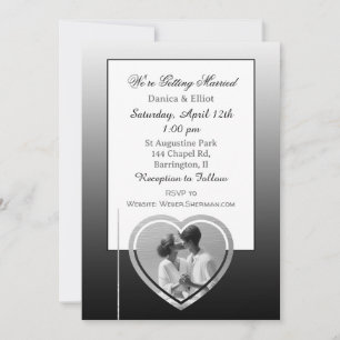 Couple's Minimalist Photo Elegant Wedding Invitati Invitation
