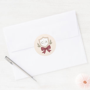 Couple's Monogram Crest Christmas Envelope Seals