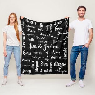 Couples Name w/Children & Grandchildren Names Fleece Blanket