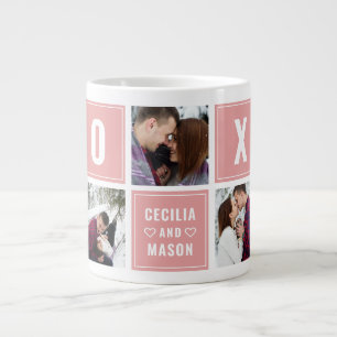 Couples Name XOXO Valentine's Day Custom Photo Large Coffee Mug