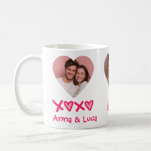 Couples Name XOXO Valentine's Day Custom Photo Mug