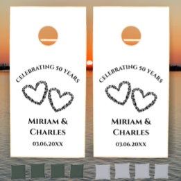 Couple's Names Heart 50th Wedding Anniversary Gift